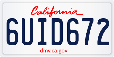 CA license plate 6UID672