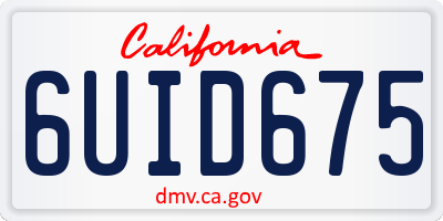 CA license plate 6UID675