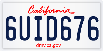 CA license plate 6UID676