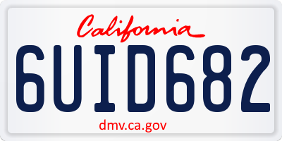 CA license plate 6UID682