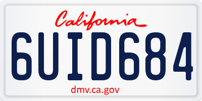 CA license plate 6UID684