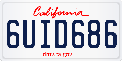 CA license plate 6UID686