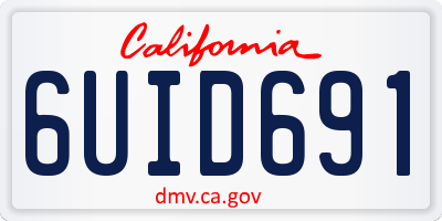 CA license plate 6UID691