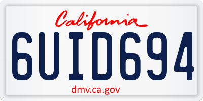 CA license plate 6UID694