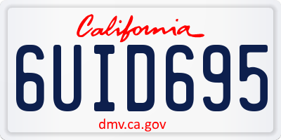 CA license plate 6UID695