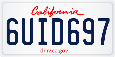CA license plate 6UID697