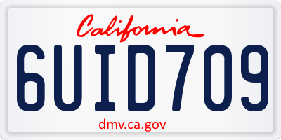 CA license plate 6UID709