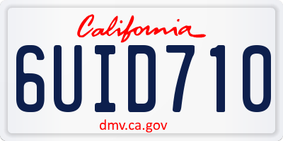 CA license plate 6UID710