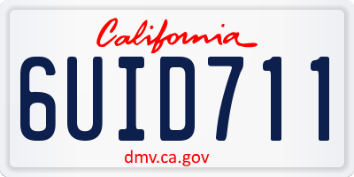 CA license plate 6UID711
