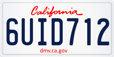 CA license plate 6UID712