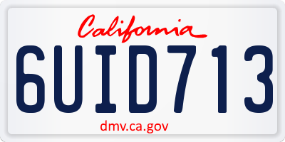CA license plate 6UID713