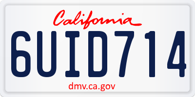 CA license plate 6UID714