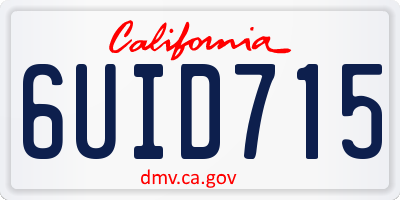 CA license plate 6UID715