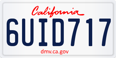 CA license plate 6UID717