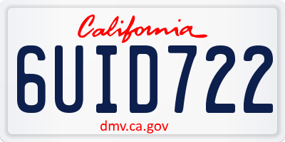 CA license plate 6UID722