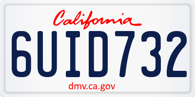 CA license plate 6UID732