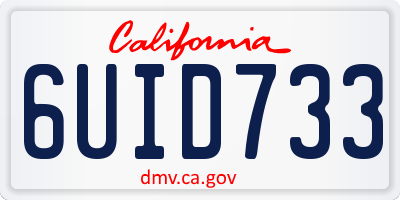 CA license plate 6UID733