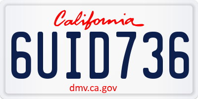 CA license plate 6UID736