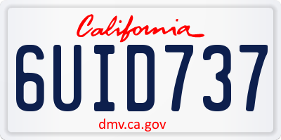 CA license plate 6UID737