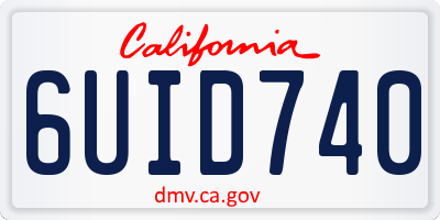CA license plate 6UID740