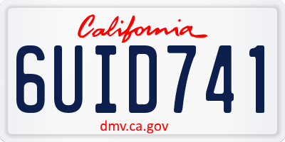 CA license plate 6UID741