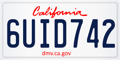 CA license plate 6UID742