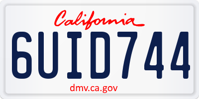 CA license plate 6UID744