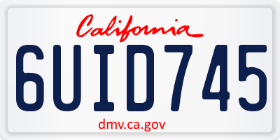CA license plate 6UID745
