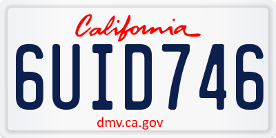 CA license plate 6UID746
