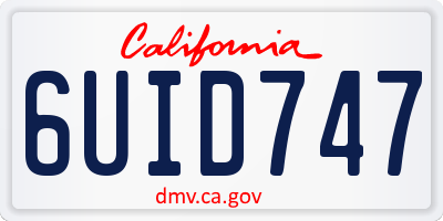 CA license plate 6UID747