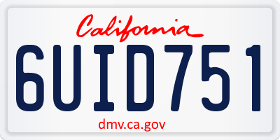 CA license plate 6UID751
