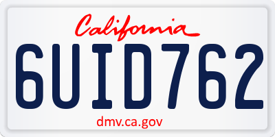 CA license plate 6UID762