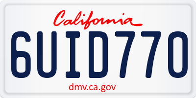 CA license plate 6UID770