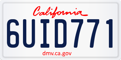 CA license plate 6UID771