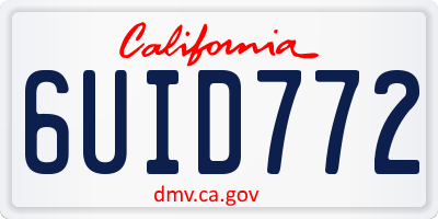 CA license plate 6UID772