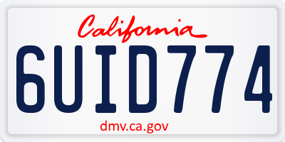 CA license plate 6UID774