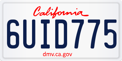 CA license plate 6UID775