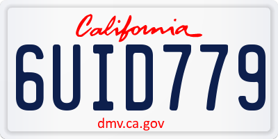 CA license plate 6UID779