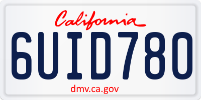CA license plate 6UID780