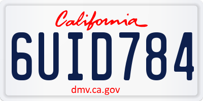 CA license plate 6UID784