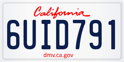 CA license plate 6UID791