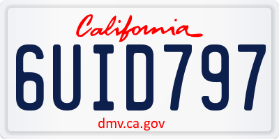 CA license plate 6UID797