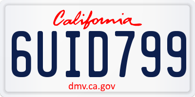 CA license plate 6UID799
