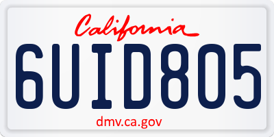 CA license plate 6UID805
