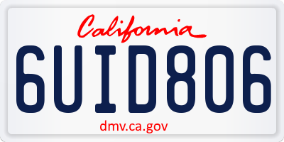 CA license plate 6UID806