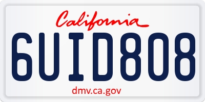 CA license plate 6UID808