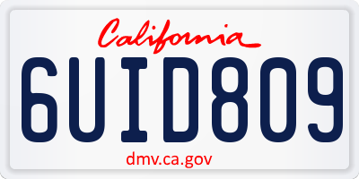 CA license plate 6UID809