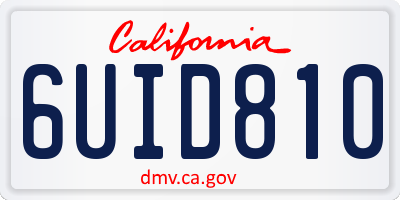 CA license plate 6UID810