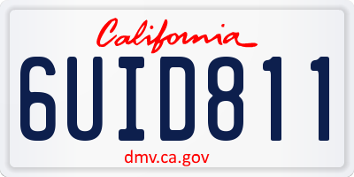 CA license plate 6UID811
