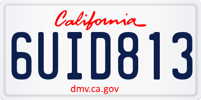 CA license plate 6UID813